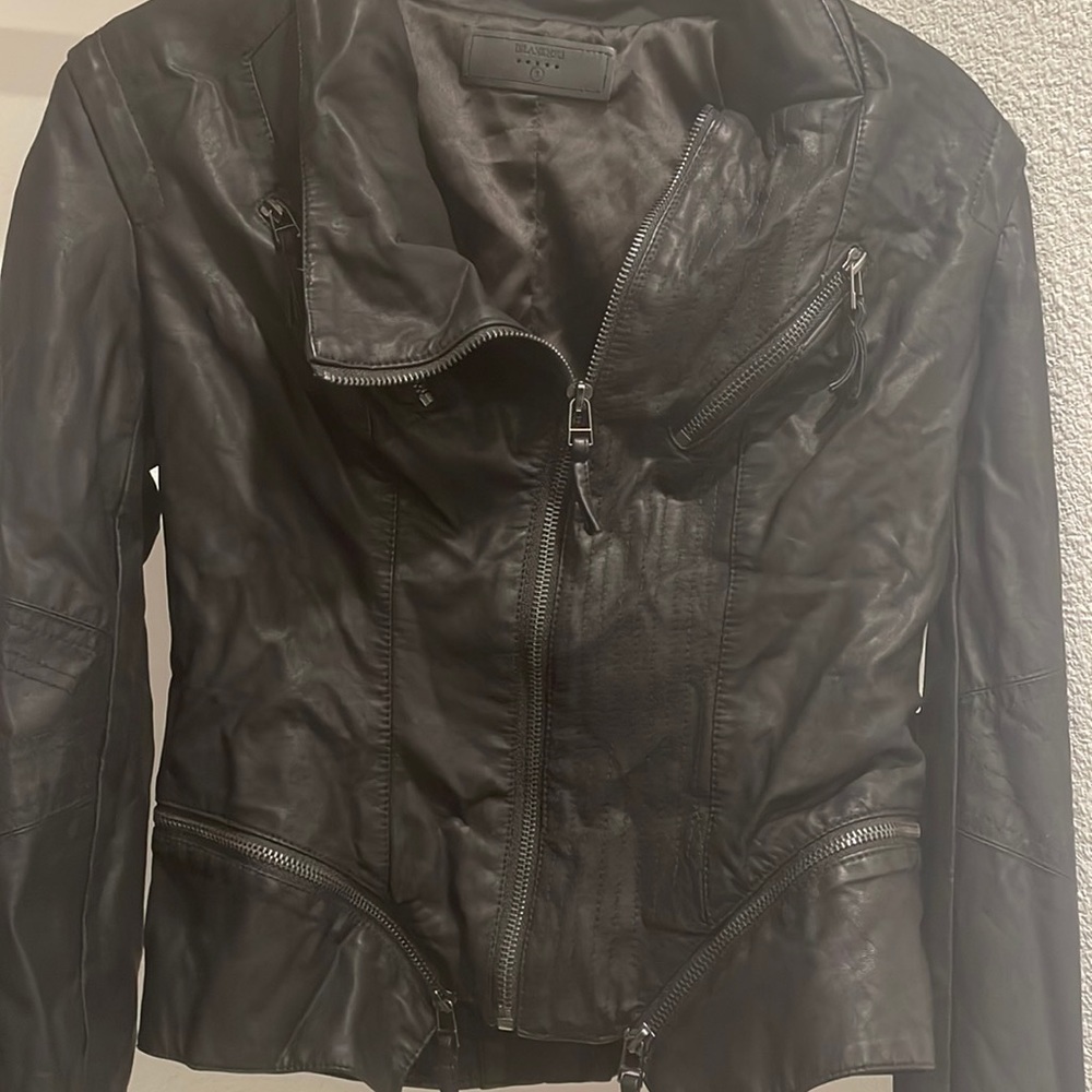 Blank nyc leather jacket black